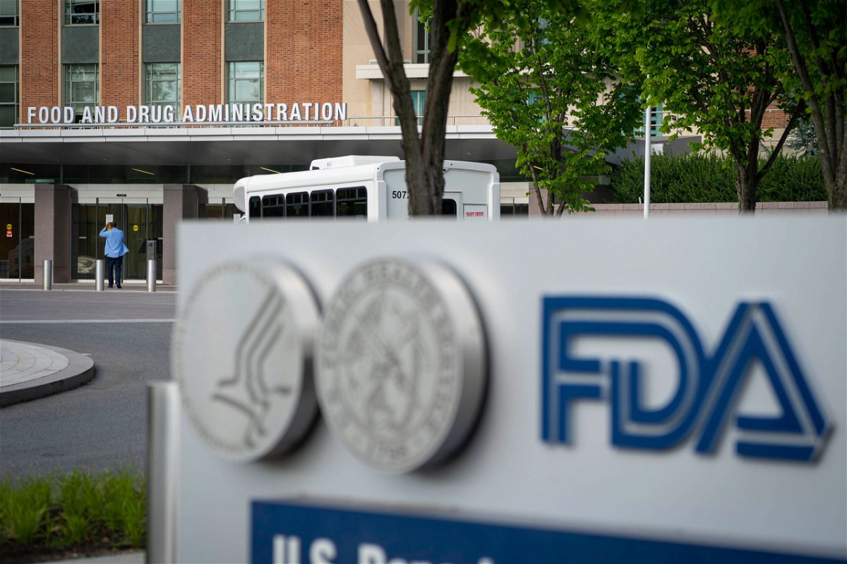 <i>Sarah Silbiger/Getty Images</i><br/>A sign for the Food And Drug Administration is seen outside of the headquarters in July 2020 in White Oak