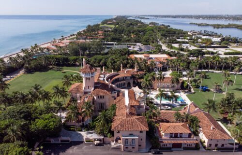 An aerial view of former President Donald Trump's Mar-a-Lago home in Palm Beach