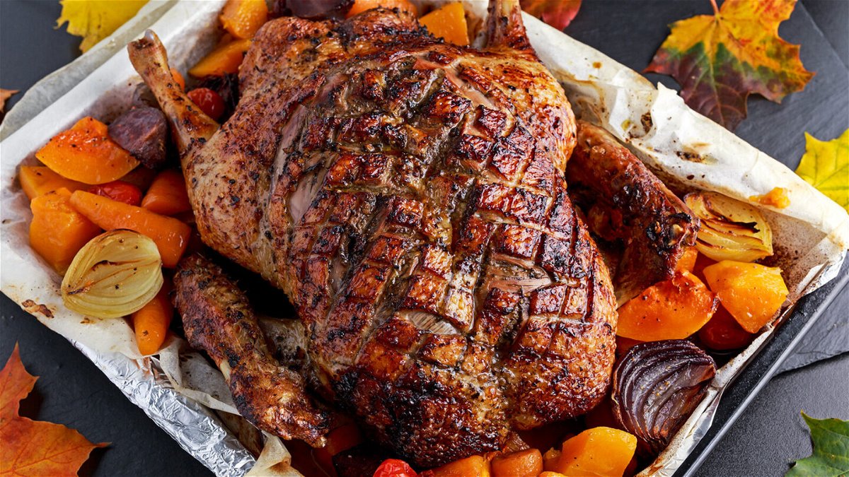 <i>grinchh/Adobe Stock</i><br/>Need a replacement bird at Thanksgiving? Duck roast with baked vegetables is one alternative to turkey.