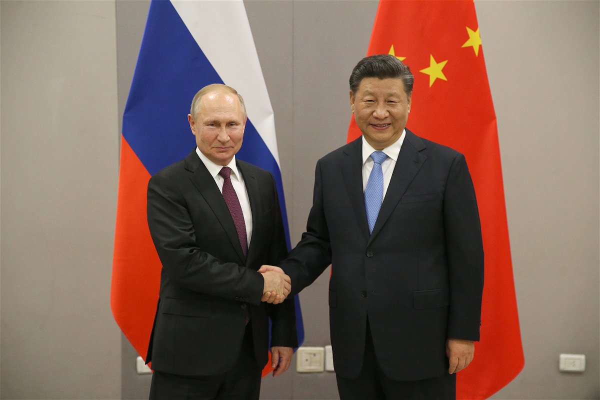 <i>Mikhail Svetlov/Getty Images</i><br/>Russian President Vladimir Putin and Chinese leader Xi Jinping during a bilateral meeting on November 13