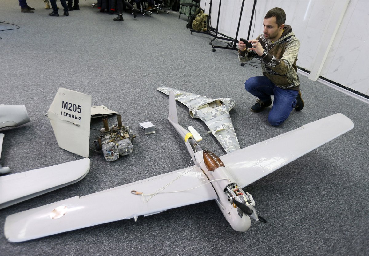 <i>STR/NurPhoto/Getty Images</i><br/>Parts of a drone used by Russia against Ukraine