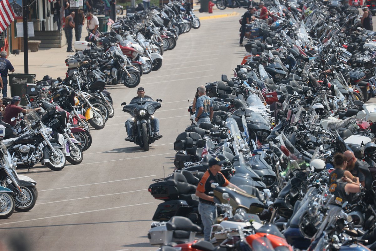 <i>Scott Olson/Getty Images/FILE</i><br/>Organ donations and transplantations increase during major US motorcycle rallies due to crashes. Motorcycle enthusiasts attend the 81st annual Sturgis Motorcycle Rally on August 8