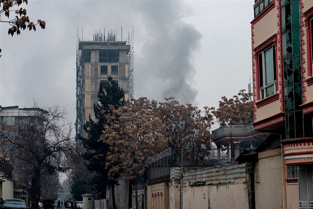 <i>Wakil Kohsar/AFP/Getty Images</i><br/>Smoke rises from the site of an attack in Shahr-e-naw