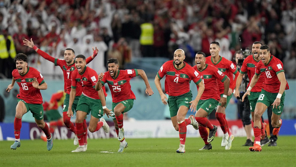 <i>Luca Bruno/AP</i><br/>Morocco's penalty shootout win was the first time in its history that it has won a shootout at a major tournament.