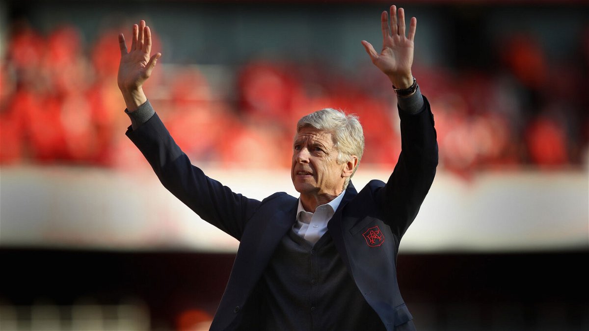 <i>Clive Mason/Getty Images</i><br/>Arsene Wenger says goodbye to the Arsenal fans after 22 years as the club's manager.