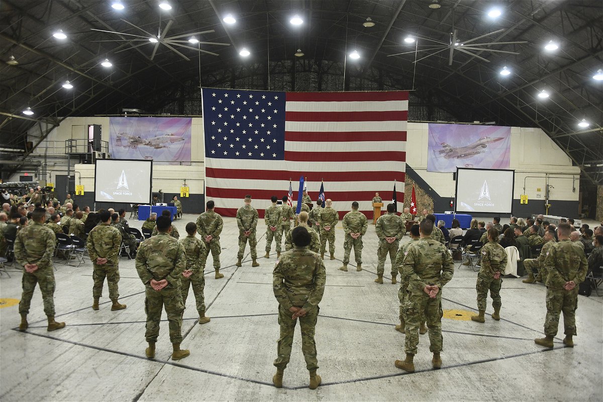 <i>Song Kyung-Seokl/Getty Images</i><br/>US soldiers attend the activation ceremony for the United States Space Forces Korea on December 14
