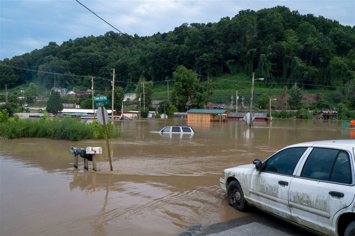 <i>Michael Swensen/Getty Images</i><br/>Submerged vehicles in Jackson