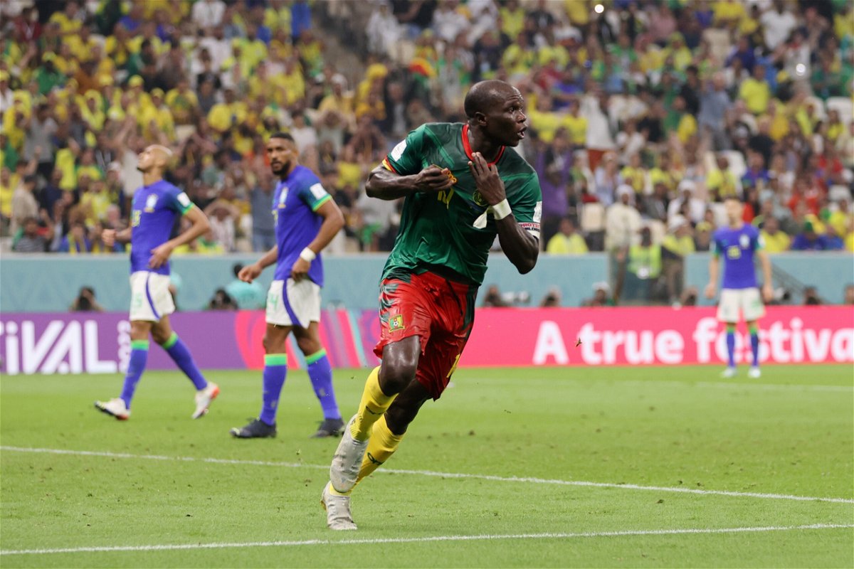 <i>Clive Brunskill/Getty Images Europe/Getty Images</i><br/>Vincent Aboubakar gave his nation hope with a late goal against Brazil.