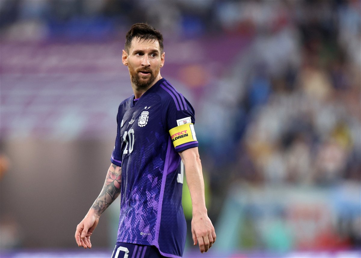 <i>Catherine Ivill/Getty Images Europe/Getty Images</i><br/>Messi has scored twice in three games at Qatar 2022.