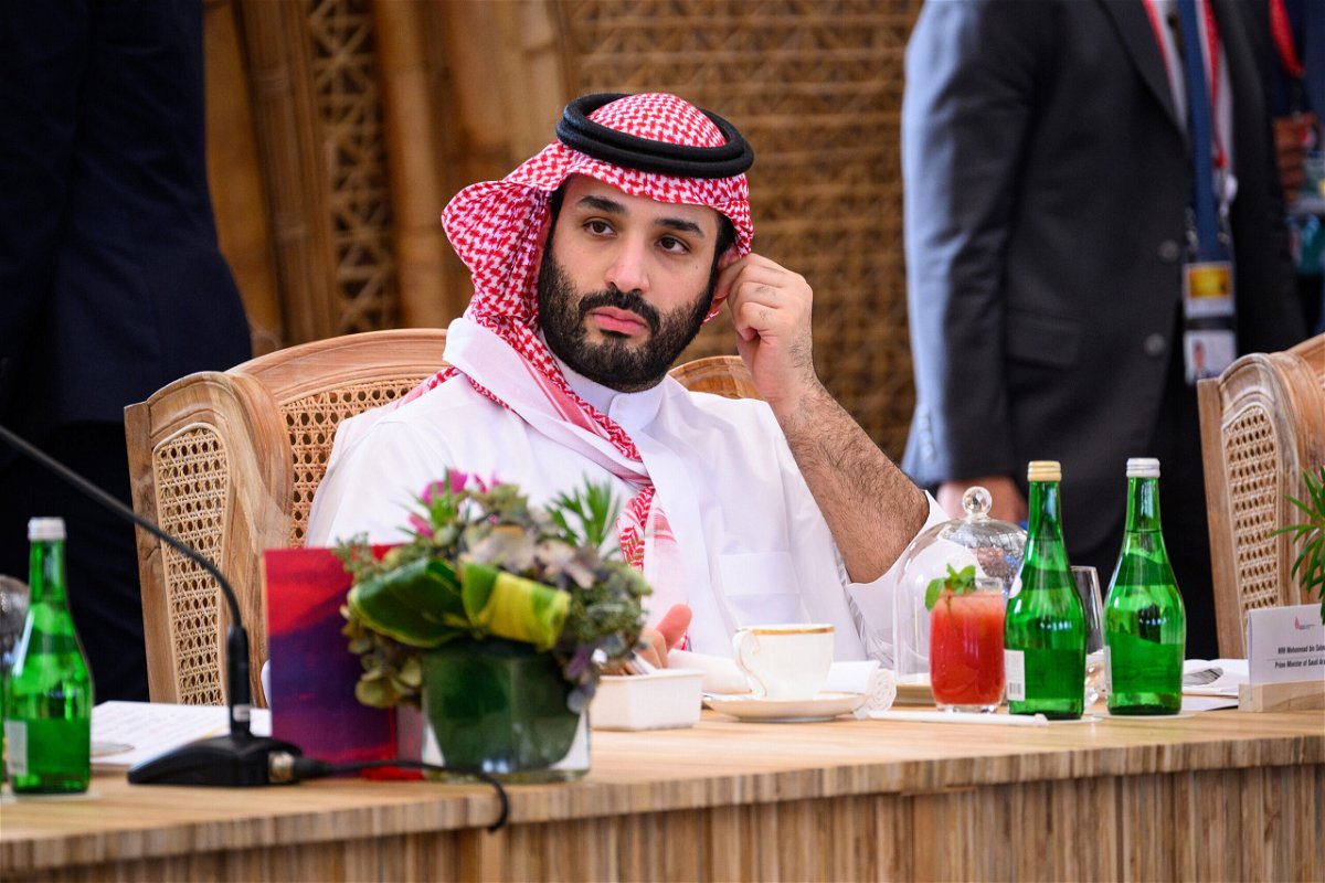 <i>Leon Neal/Getty Images</i><br/>Crown Prince Mohammed bin Salman of Saudi Arabia takes his seat ahead of a working lunch at the G20 Summit on November 15 in Nusa Dua