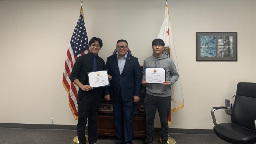 Congressman Carbajal meets with SBHS student winners of the Congressional App Contest.