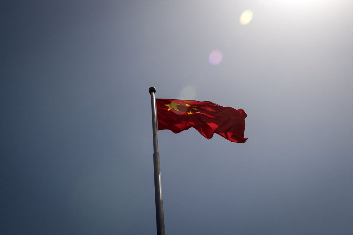 <i>Nicolas Asfouri/AFP/Getty Images</i><br/>The Chinese national flag is seen at the entrance to the Zhongnanhai leadership compound in Beijing in May 2020. The suspected Chinese surveillance balloon that violated American airspace this week has fueled a diplomatic crisis.