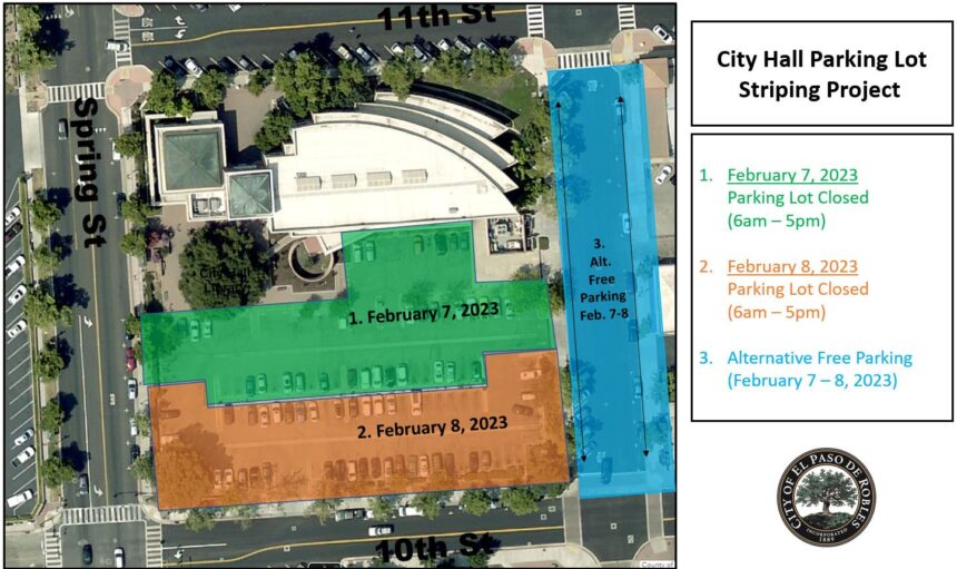 Paso Robles' City Hall parking lot will be closed during repairs on Feb