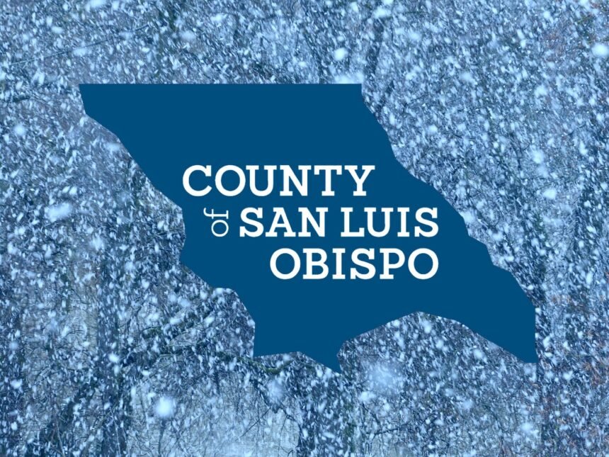 SLO County with snow background