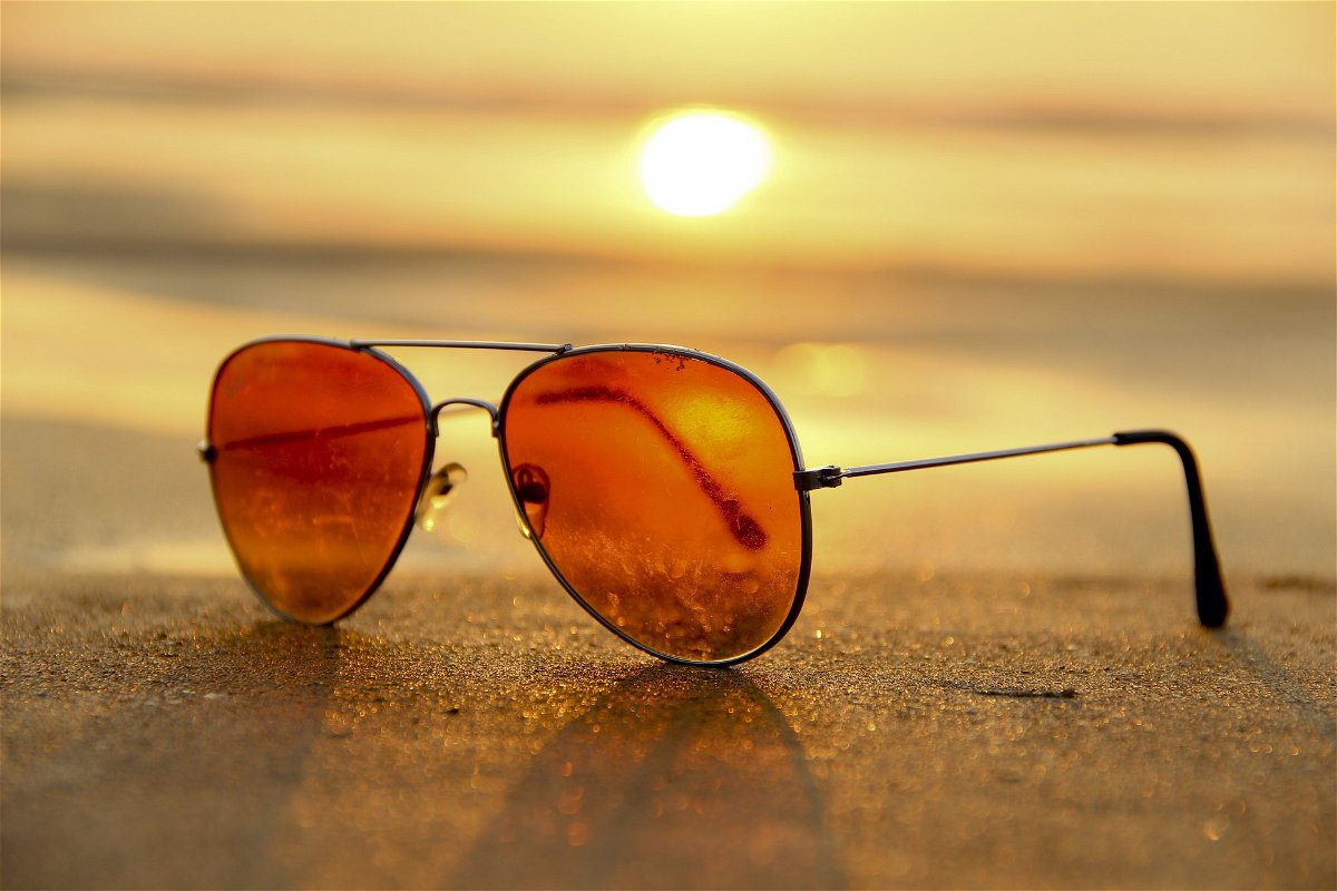 Beach sunglasses at sunset