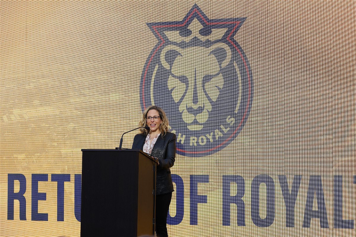 <i>Jeffrey Swinger/USA Today</i><br/>NWSL Commissioner Jessica Berman addresses the media about the Utah Royals FC professional women's soccer club returning to Utah on Saturday.