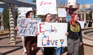 Several dozen protesters gathered Tuesday at West Texas A&M University in Canyon
