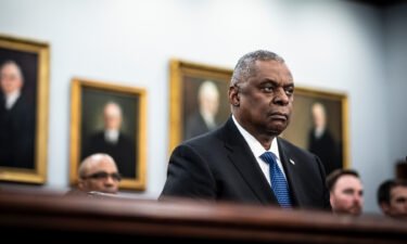Defense Secretary Lloyd Austin testifies during a House subcommittee hearing on Capitol Hill on March 23.