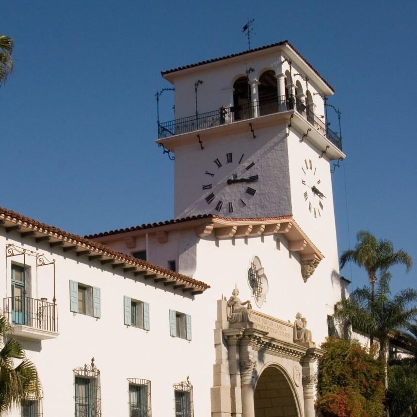 Santa Barbara Courthouses Great Arch getting restorative surface treatment  News Channel 312