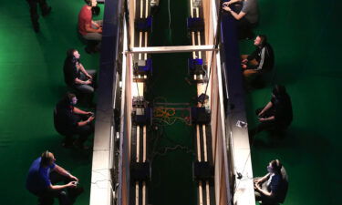 Visitors play the "Call of Duty Advance Warfare" video game on Microsoft Corp. Xbox One games consoles during the EGX gaming conference in London