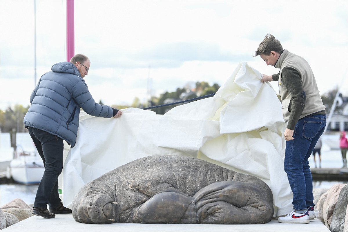 The statue of Freya was unveiled on Saturday in Oslo.