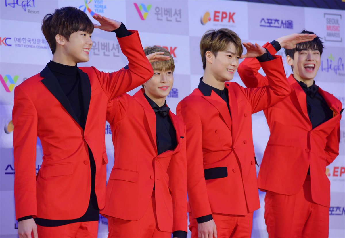 <i>The Chosunilbo JNS/ImaZinS/Getty Images</i><br/>Members of K-pop band Astro
