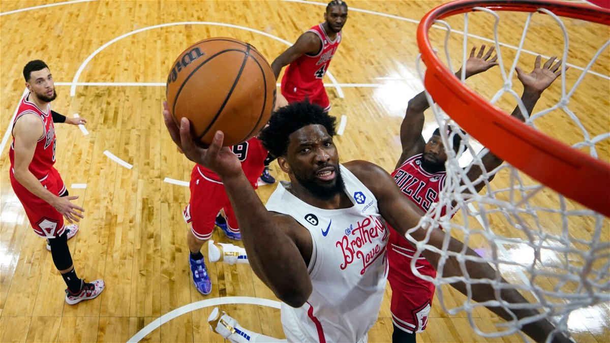 <i>Matt Slocum/Associated Press</i><br/>Embiid is topping the scoring charts for the second year running.