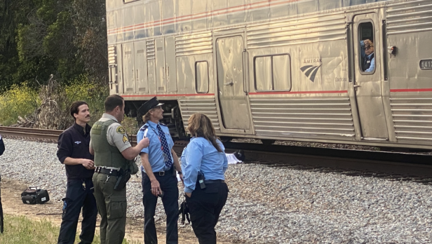 An adult man was killed after he was hit by an Amtrak train Tuesday in Montecito.