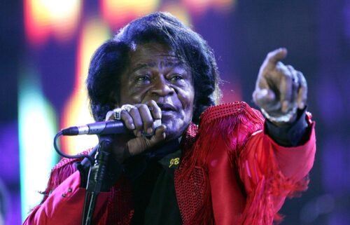 James Brown performs at the Live 8 Edinburgh concert on July 6