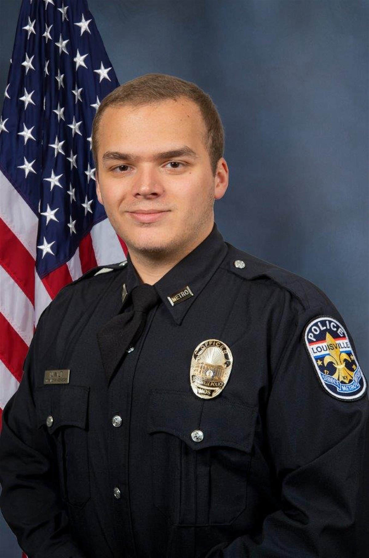 <i>LMPD</i><br/>Officer Nickolas Wilt was injured in an April mass shooting at a Louisville bank.