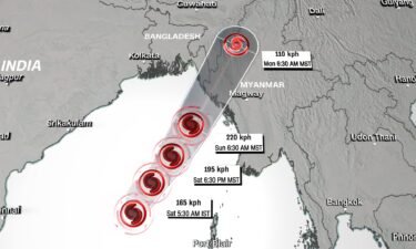 A tropical cyclone is on course to hit western Myanmar and Bangladesh’s Cox’s Bazar