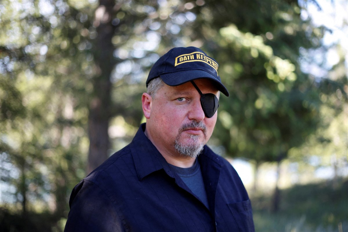 <i>Jim Urquhart/Reuters/FILE</i><br/>Oath Keepers founder Stewart Rhodes poses during an interview session in Eureka