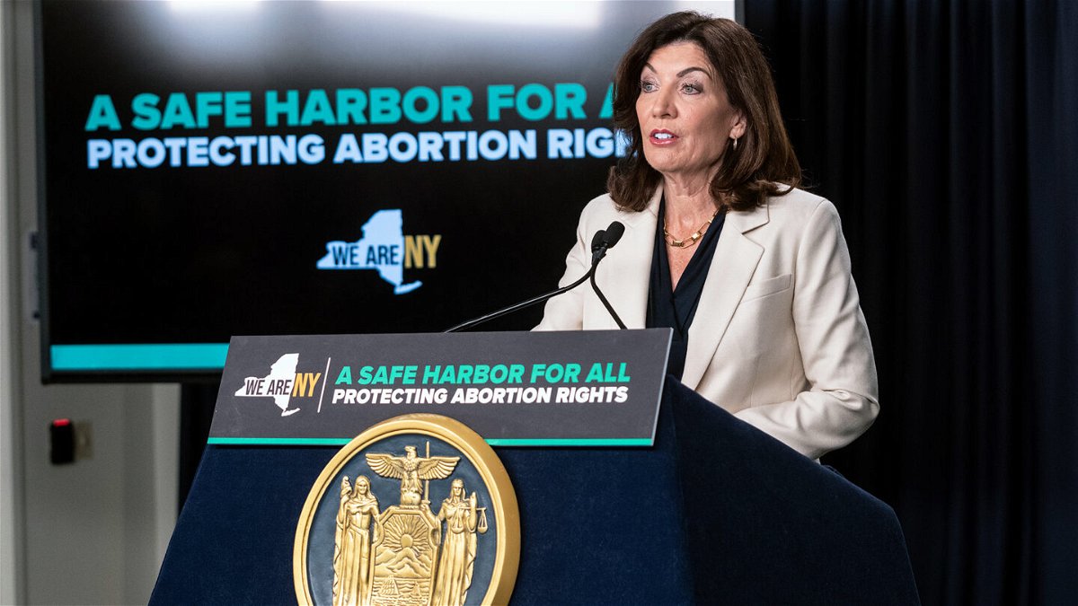 <i>Lev Radin/Pacific Press/Getty Images</i><br/>New York Gov. Kathy Hochul on May 2 signed two bills into law aimed at increasing access to medication abortion and over-the-counter contraceptives for New Yorkers.