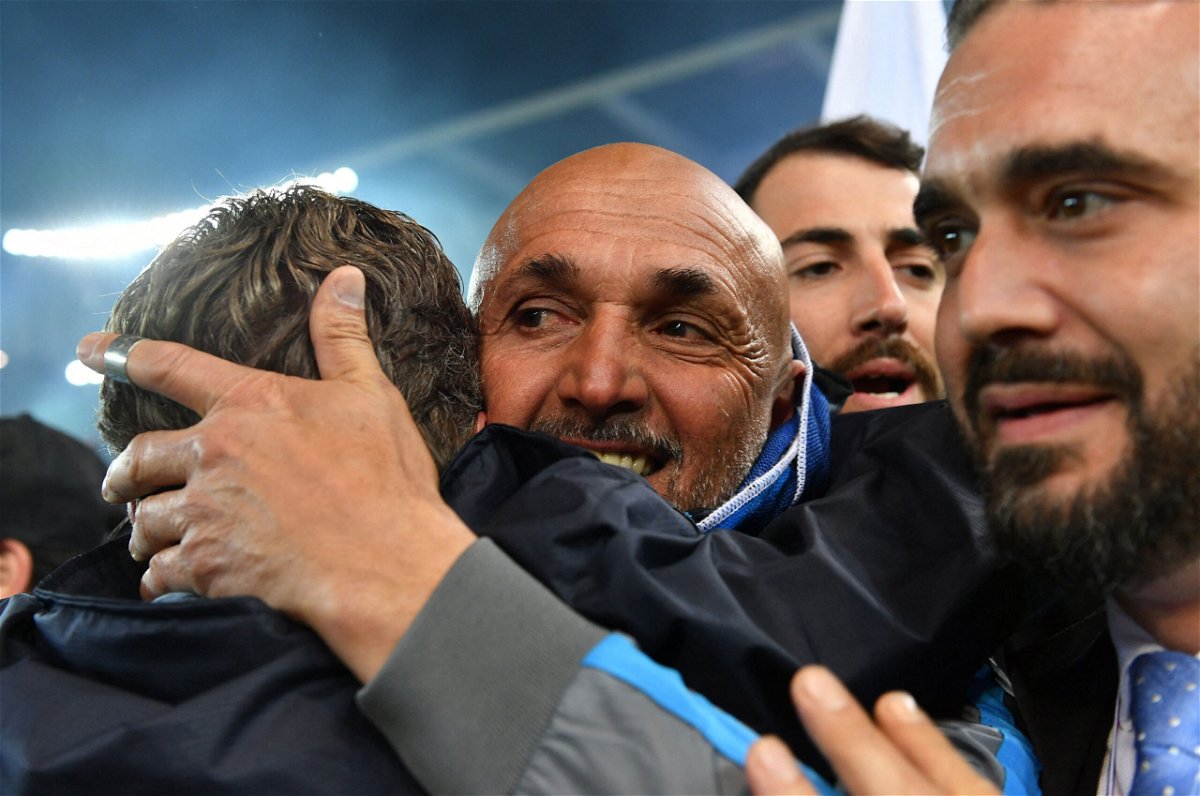 <i>Jennifer Lorenzini/Reuters</i><br/>From Maradona and financial bankruptcy to Scudetto. Spalletti is pictured celebrating the Serie A win.