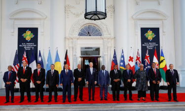 The United States opened an embassy in the Pacific island nation of Tonga on Tuesday. President Joe Biden here poses with leaders from the US-Pacific Island Country Summit at the White House in Washington