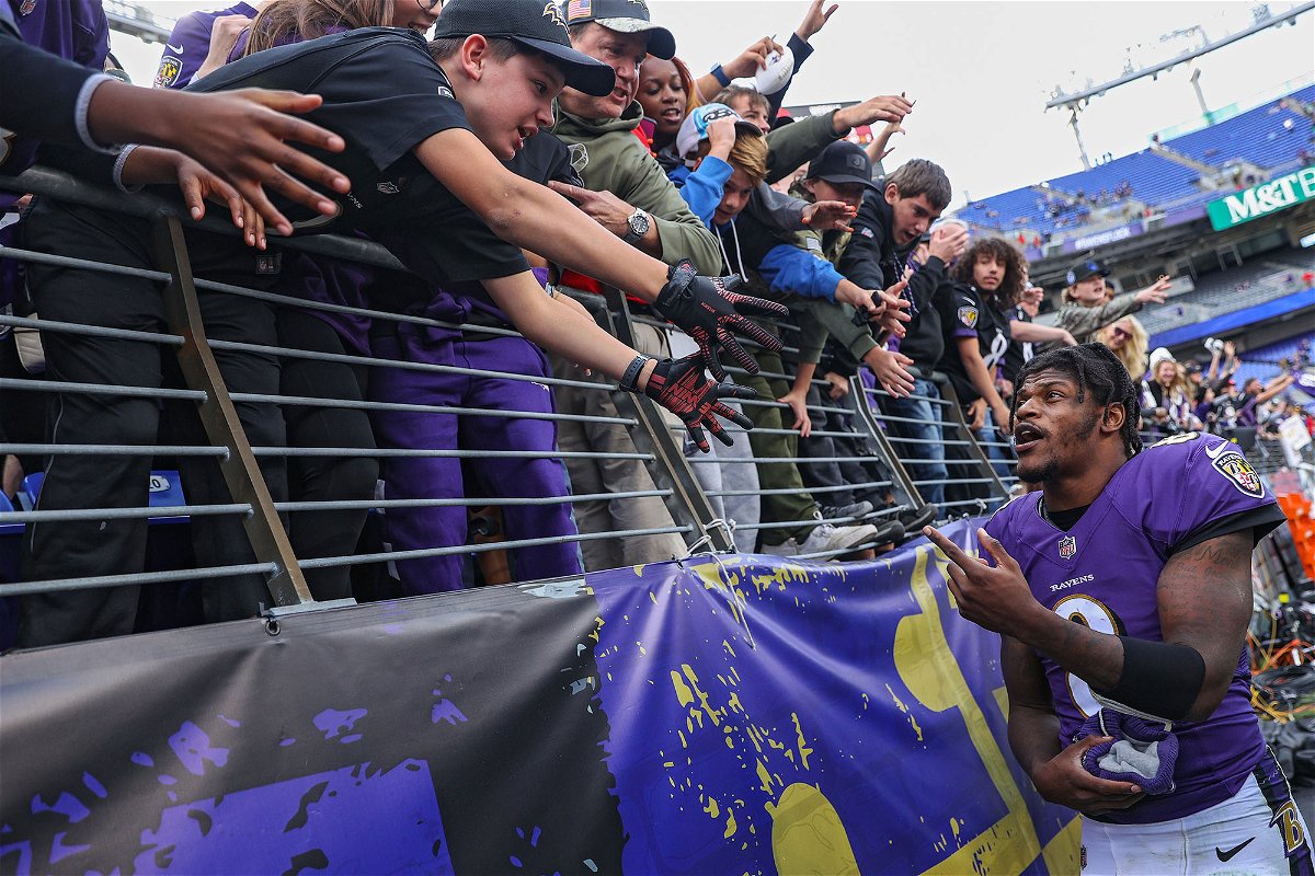 <i>Patrick Smith/Getty Images</i><br/>Lamar Jackson says the future looks bright in Baltimore following the Ravens' offseason moves to improve the offense.