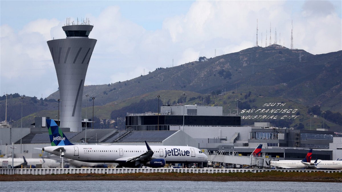 <i>Justin Sullivan/Getty Images</i><br/>San Francisco International Airport has launched a program with the US Centers for Disease Control and Prevention to test wastewater from airplanes for traces of emerging coronavirus variants.