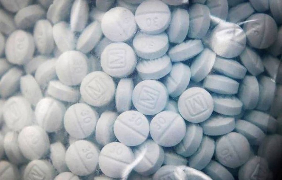 <i>Craig Kohlruss/Fresno Bee/Tribune News Service/Getty Images</i><br/>Fentanyl deaths among children have increased significantly. Fentanyl disguised as Oxycodone is shown here during a press conference in Fresno county