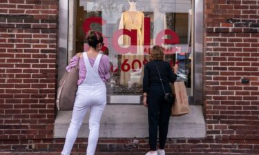 Shoppers outside an H&M store in the Georgetown neighborhood of Washington