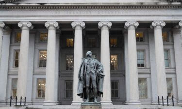 The US Treasury Department building is seen here in Washington