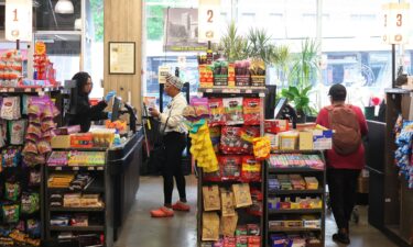 People shop at Lincoln Market on June 12 in New York City.