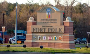 The US Army on Tuesday will officially rename Louisiana’s Fort Polk military base. Pictured is the entrance of the Fort Polk Joint Readiness Training Center.