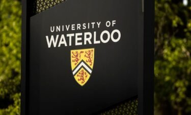A University of Waterloo sign stands in Waterloo