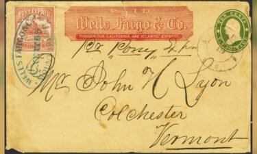 A rare pony express envelope will go to auction.
