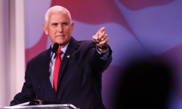 Former Vice President Mike Pence speaks to guests at the Republican Jewish Coalition Annual Leadership Meeting on November 18