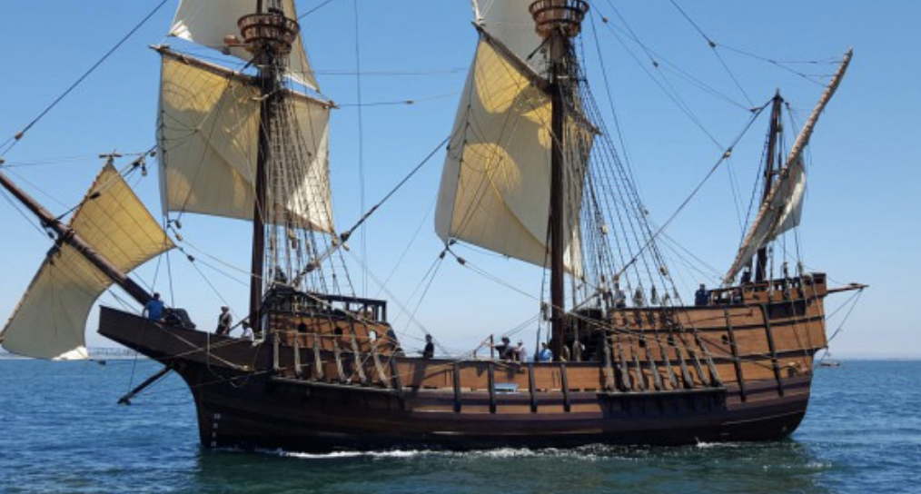 San Salvador replica ship sails into Santa Barbara for Old Spanish Days