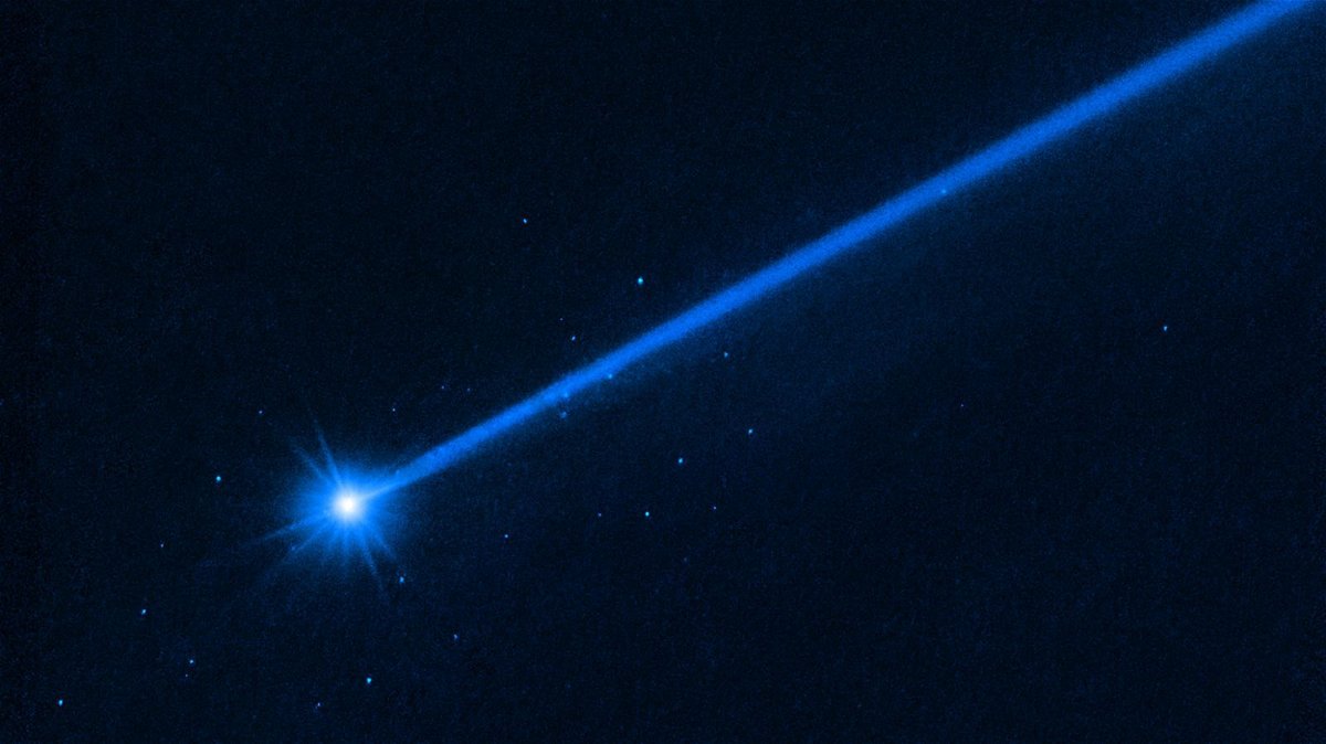 This Hubble Space Telescope image of the asteroid Dimorphos was taken on December 19
