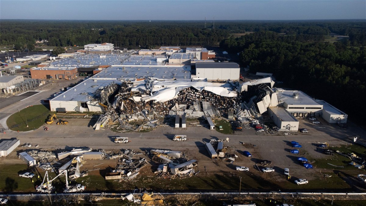 An aerial view shows a Pfizer facility in Rocky Mount