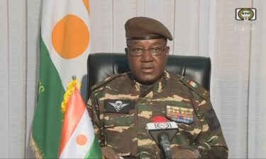 This video frame grab image obtained by AFP from Télé Sahel on Friday shows Gen. Abdourahamane Tiani
