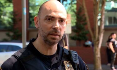 Sgt. Kevin Allen speaks at a news conference after a shooting in a hospital in downtown Portland